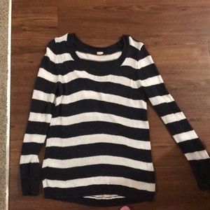 Striped j crew light weight sweater